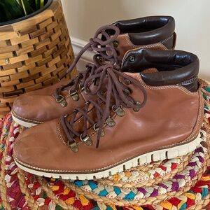 Cole Haan Men's Brown Leather Hiking Boots